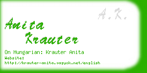 anita krauter business card